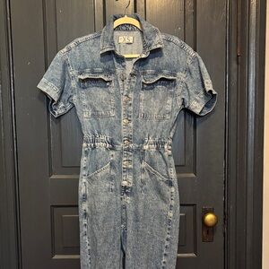 Free people Marci Light Blue Denim coverall XS